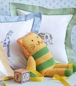 embroidered pillows, baby hats, quilts and more