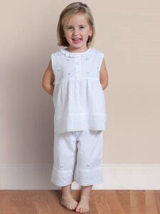 cute embroidered pant set for little girls