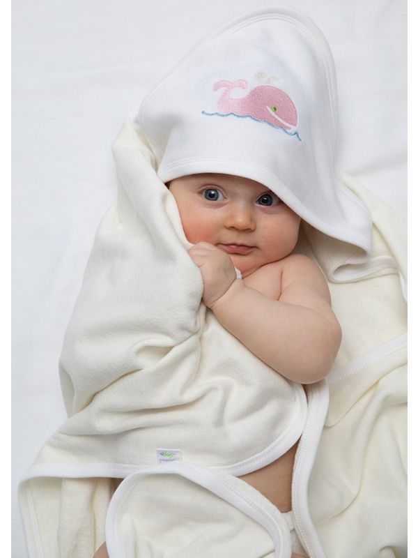 Baby in a hooded towel