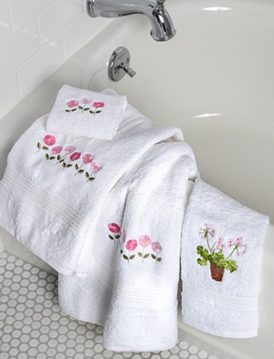 embroidered guest towels from jacaranda living